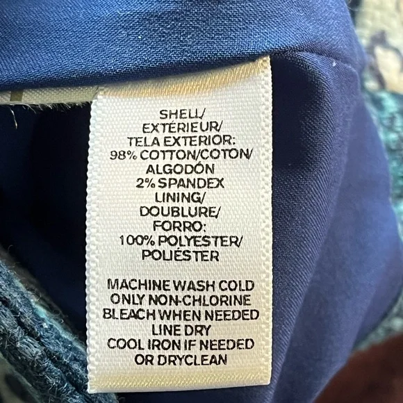 LOFT Floral Blue Skirt Knee-Length Sz 6 - Picture 4 of 6